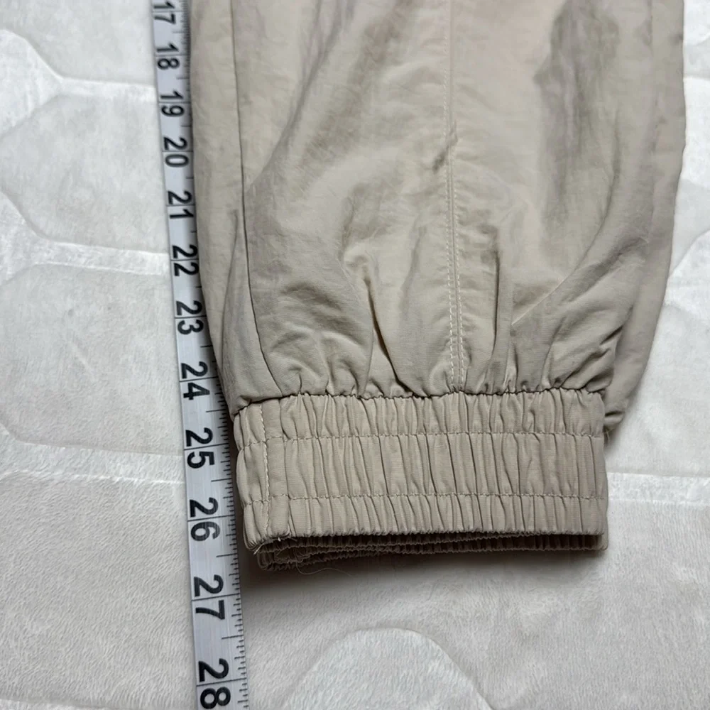 Wilo The‎ Label Womens Tan Parachute Joggers Mesh Lined High Waist Pants Size S